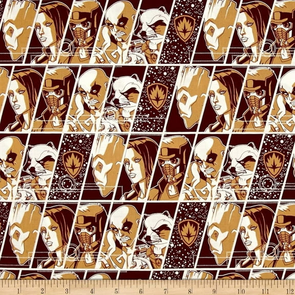 Springs Creative Products Marvel Guardians of The Galaxy Slanted Frames Bordeaux Fabric by The Yard