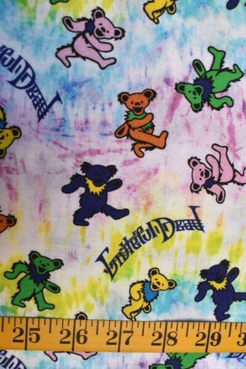 Springs Creative Sewing Fabric – Grateful Dead Dancing Bears Print 100% Cotton Fabric sold by the yard - image 1 of 1