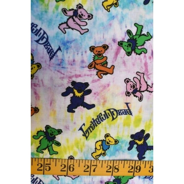 Springs Creative Sewing Fabric – Grateful Dead Dancing Bears Print 100% Cotton Fabric sold by the yard