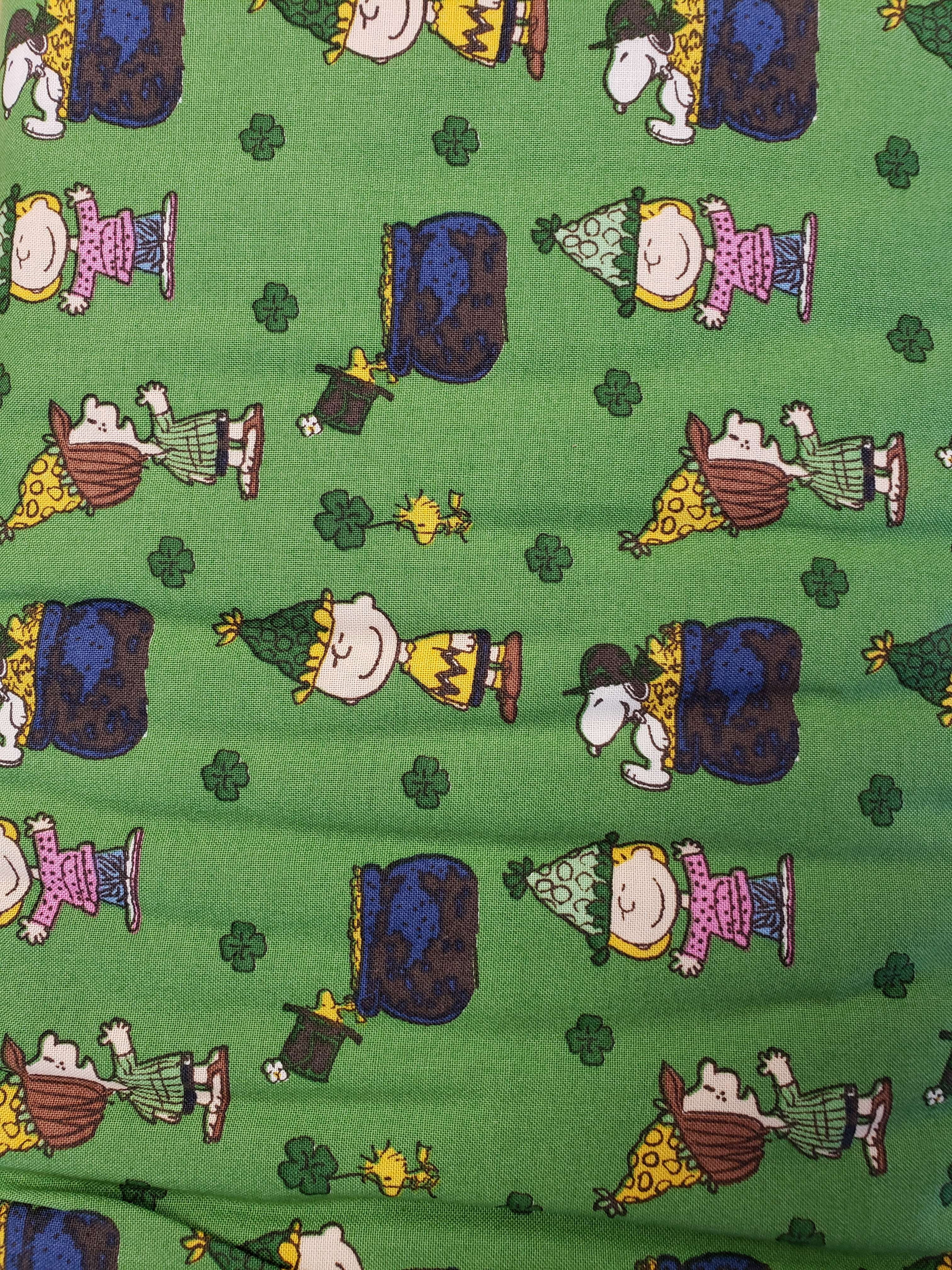 Springs Creative Snoopy Peanuts Pot of Gold St. Patrick's Clovers 100% Cotton Fabric sold by the yard