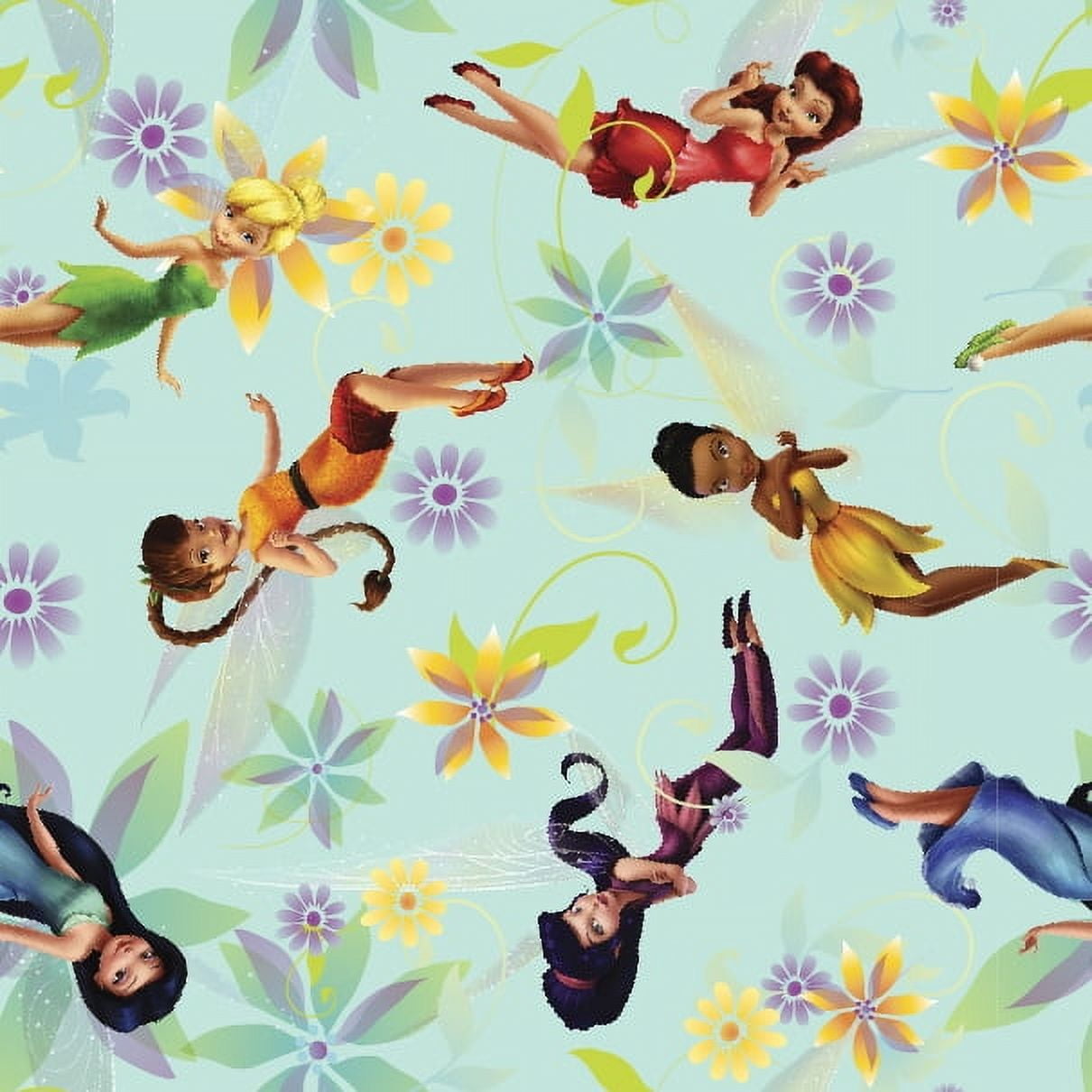 Tinkerbell Spring Fair Springs Creative Tinker Bell Toss 1 Yard Precut - Walmart.com