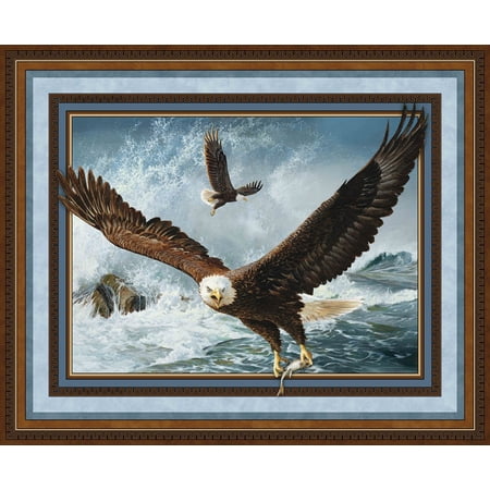Springs Creative Wild Wings Quest of The Hunter Eagle 35" Panel 100% Cotton Fabric by The Panel