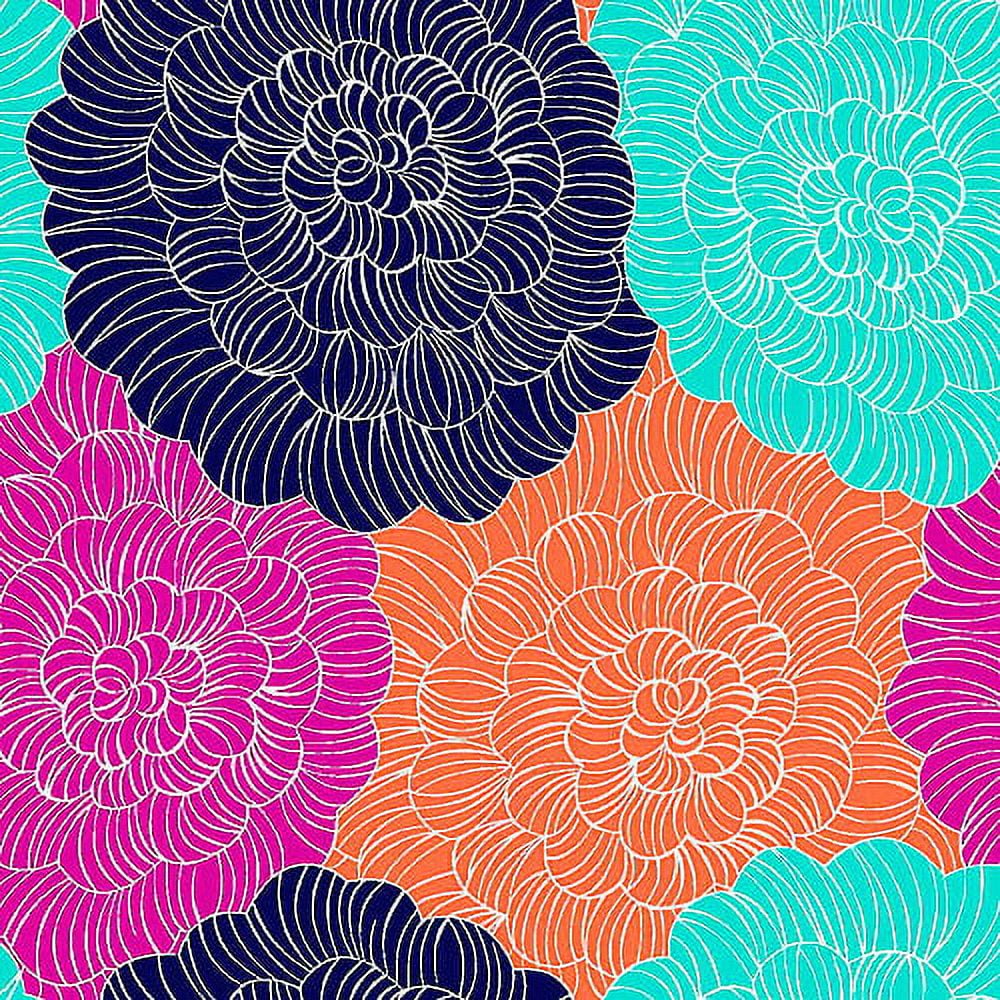 Springs Creative Zoey Floral Fabric by the Yard, Navy