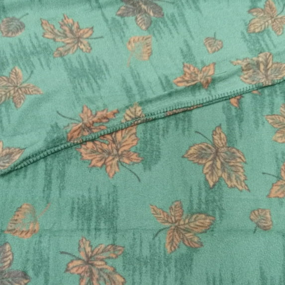Springs Global US- 43" x 65" Leaf Toss Single Layer Finished Anti-Pill Fleece Throw Blanket