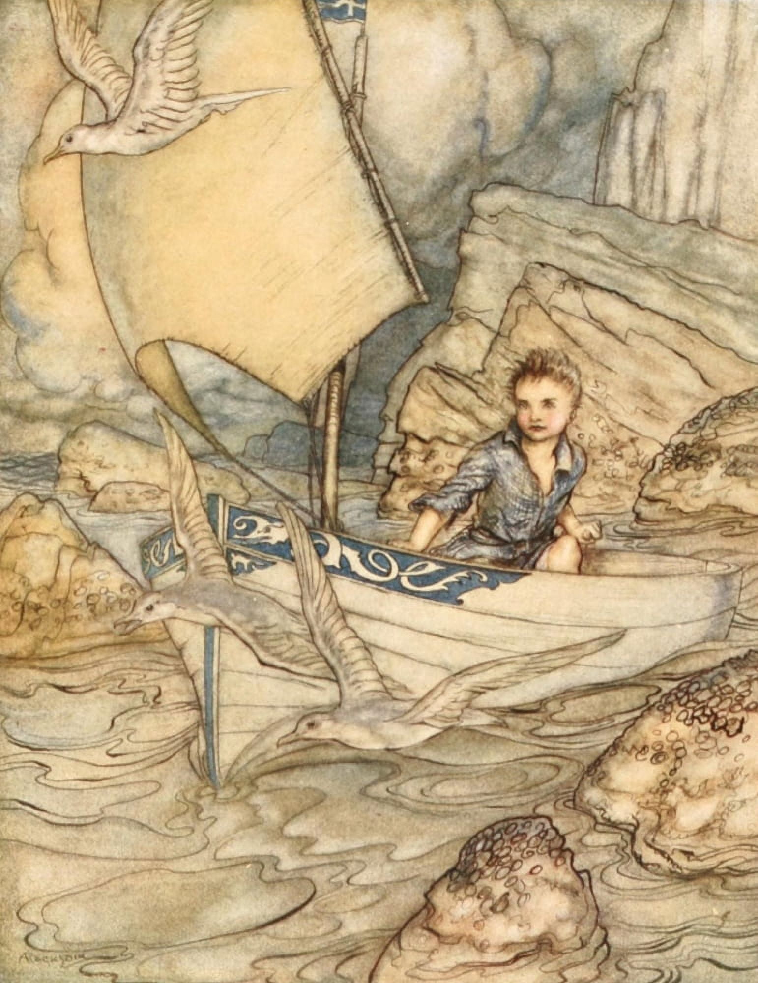Springtide of Life 1918 A Childs future Canvas Art - A Rackham (24 x 36)