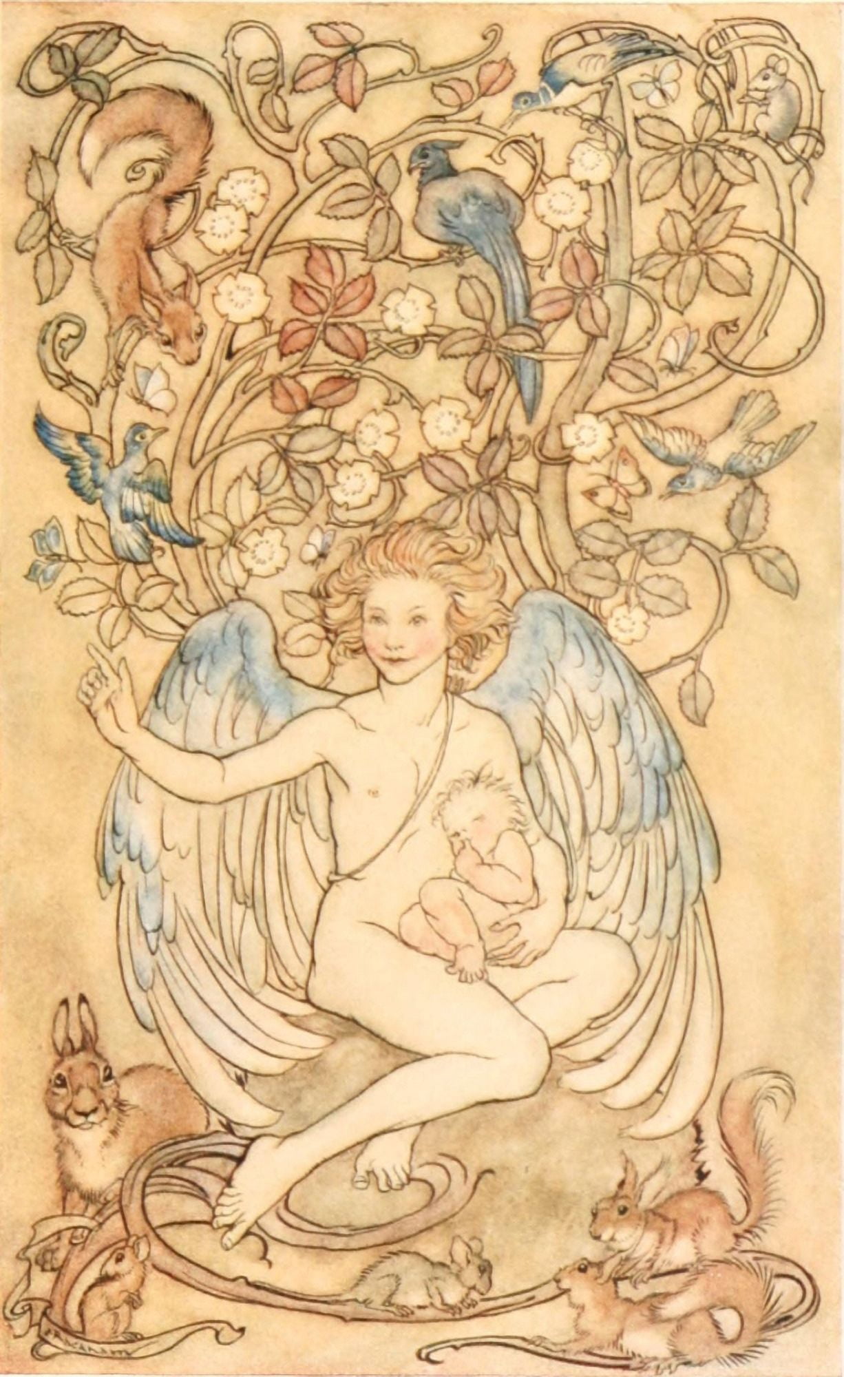 Springtide of Life 1918 Holiest thing that lives Canvas Art - A Rackham (24 x 36)