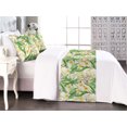 thumbnail image 1 of Springtime Bed Runner Set, Vintage Color Palette Floral Design with Yucca Exotics Print Boho, Decorative Bedding Scarf & 2 Pillow Shams for Hotels Homes, King, Fern Green Mustard White, by Ambesonne, 1 of 3