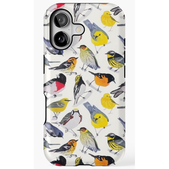 Springtime Birds Nature Wildlife Art Songbird Avian Illustration Phone Case for iPhone 17 16 15 14 13 12 11 Pro Max