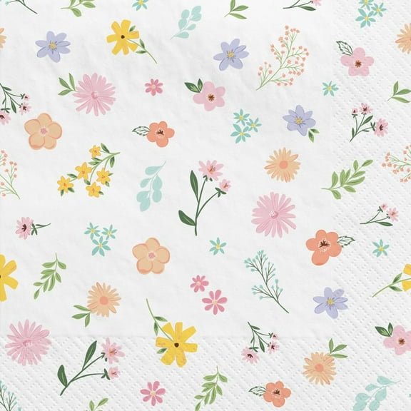 Springtime Blooms Paper Lunch Napkins 16 Per Pack