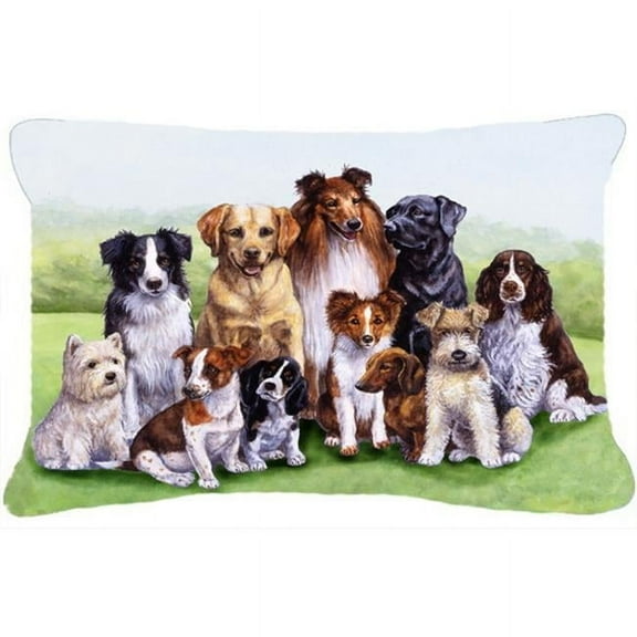 Springtime Dogs Fabric Decorative Pillow