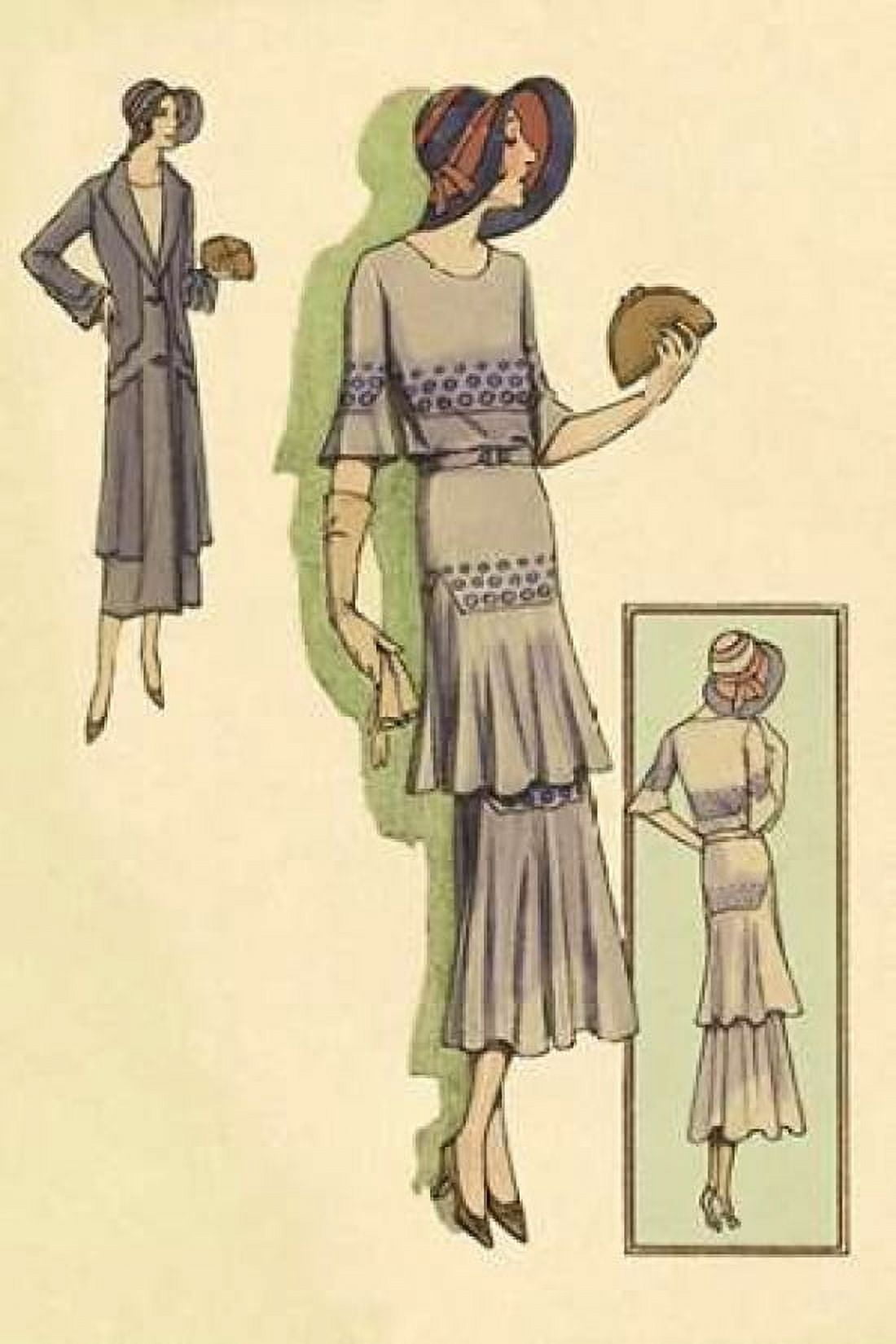 Springtime Dress in Lavender Canvas Art - Vintage Fashion (12 x 18)