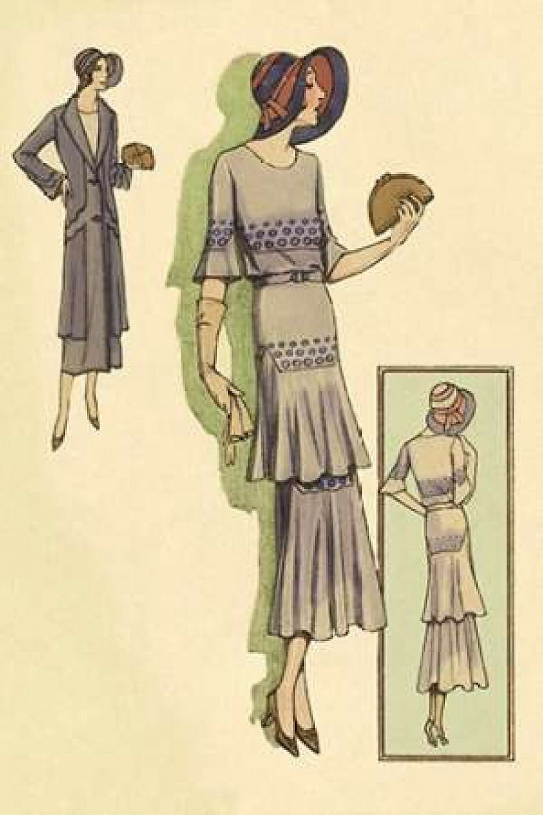 Springtime Dress in Lavender Canvas Art - Vintage Fashion (24 x 36)