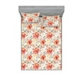 thumbnail image 1 of Springtime Fitted Sheet & Pillow Sham Set, Innocent Garden Watercolor Flowers Cottagecore Country Garden Themed, Decorative Printed 3 Piece Bedding Decor, Calking, Salmon Ceil Blue Peach, by Ambesonne, 1 of 1