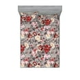 thumbnail image 1 of Springtime Fitted Sheet & Pillow Sham Set, Neutral Colors Romantic Vintage Floral Design Rose Nostalgic Look, Decorative Printed 3 Piece Bedding Decor, King, Pale Mauve and Dark Pink, by Ambesonne, 1 of 2