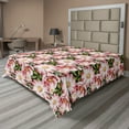 thumbnail image 1 of Springtime Flat Sheet, Colorful Design Garden Scene Flowers Boho With Leaves Romance Print, Soft & Comfy Top Sheet Decorative Bedding 1 Piece, California King, Pistachio Green Blush, by Ambesonne, 1 of 1