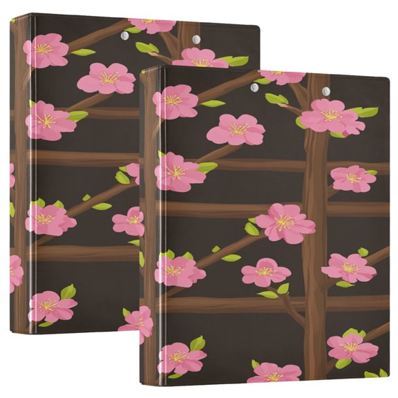 Springtime Floral Trellis 12.4x10.6in PVC Round Ring Binder, D-Ring 3-Hole, Metal Clip, 200 Sheets