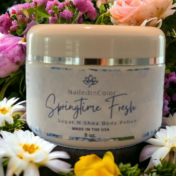 Springtime Fresh by NailedInColor-Scented Sugar N Shea Body Polish-Women's Skin Care-Moisturizer-Exfoliant