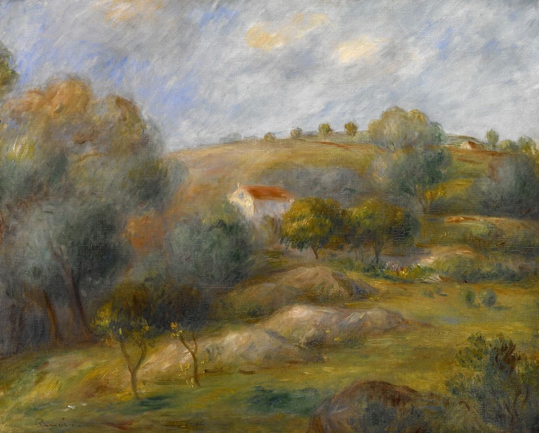 Springtime In Essoyes Canvas Art - Pierre Auguste Renoir (24 x 36)