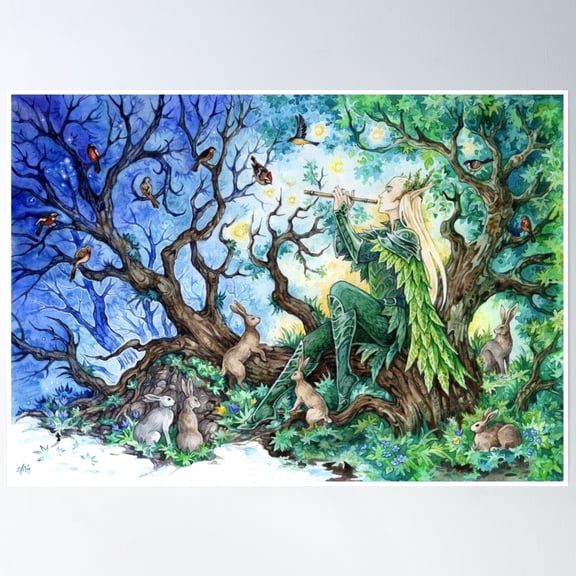 Springtime Poster Wall Art, Modern Wall Decor, 8x12 UNFRAMED