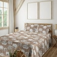 thumbnail image 1 of Ambesonne Springtime Fitted & Flat Sheet with Shams 4 Pcs Set, Abstract Look Dandelion, King, Pale Taupe White, 1 of 5