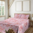 thumbnail image 1 of Ambesonne Springtime Fitted & Flat Sheet with Sham 3 Pcs Set, Paisley Floral Boho Art, Twin XL, Pastel Pink Dark Pink, 1 of 1