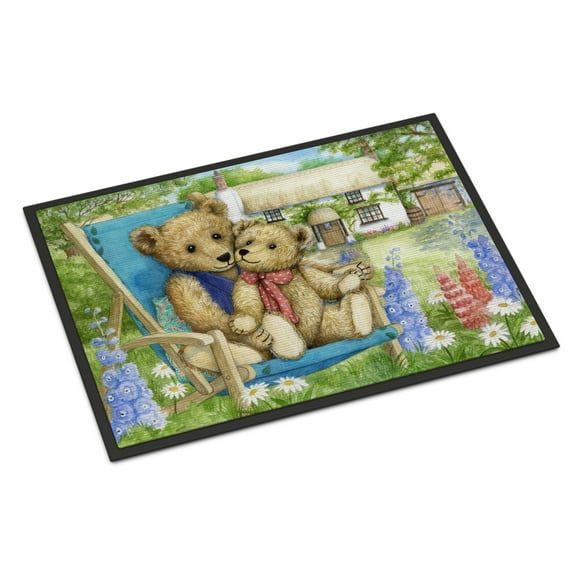 Springtime Teddy Bears in Flowers Doormat 24x36