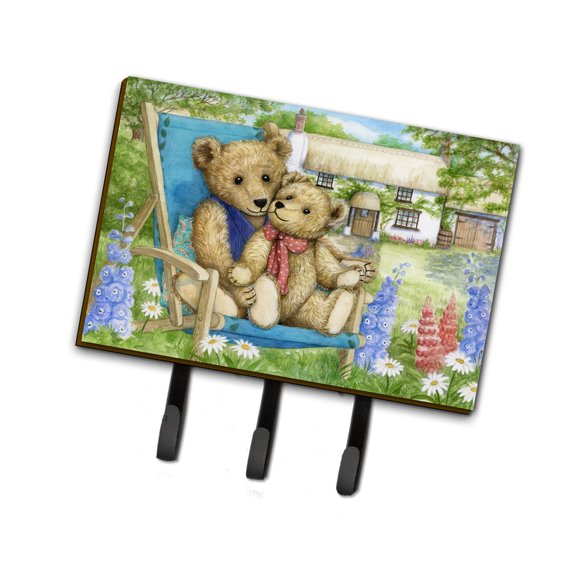 Springtime Teddy Bears in Flowers Leash or Key Holder