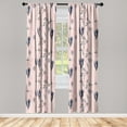 thumbnail image 1 of Springtime Window Curtains, Blooming Jungle Boho Flowers Pattern with Petals Soft Composition Print, Lightweight Decor 2-Panel Set with Rod Pocket, Pair of - 28"x95", Blush Dark Indigo, by Ambesonne, 1 of 3