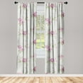 thumbnail image 1 of Springtime Window Curtains, Neutral Colors Cottagecore British Garden Flowers Vintage with Leaves, Lightweight Decor 2-Panel Set with Rod Pocket, Pair of - 28"x95", Pistachio Green Lilac, by Ambesonne, 1 of 1