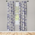 thumbnail image 1 of Springtime Window Curtains, Romantic Inspired Flowers Vintage Pattern with Outlines Print, Lightweight Decor 2-Panel Set with Rod Pocket, Pair of - 28"x84", Ceil Blue and Warm Taupe, by Ambesonne, 1 of 3