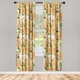 thumbnail image 1 of Springtime Window Curtains, Tangerine Colored Wild Roses and Flying Summer Butterflies Garden Art, Lightweight Decor 2-Panel Set with Rod Pocket, Pair of - 28"x63", Orange Green Peach, by Ambesonne, 1 of 3