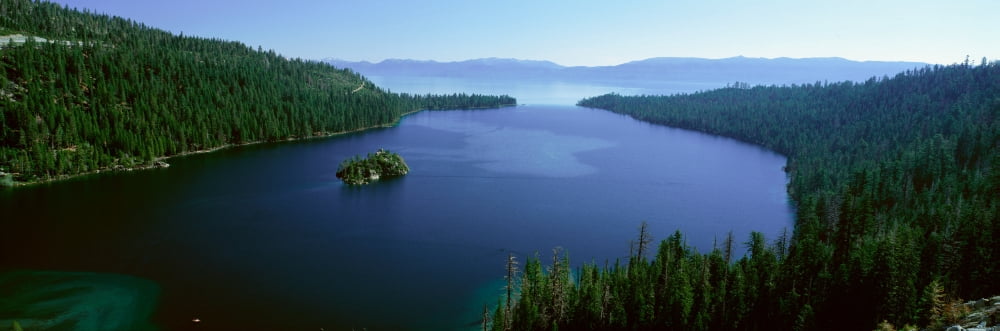 Springtime at Emerald Bay Lake Tahoe CA Canvas Art - Panoramic Images (36 x 12)