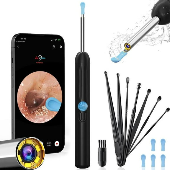 Springtok Smart HD Camera Ear Cleaner Kit – Earwax Removal Tool with Medical Silicone Tips, iPhone/Android Compatible, Spring Gift Set (Incl. UV Sterilizing Storage Case)