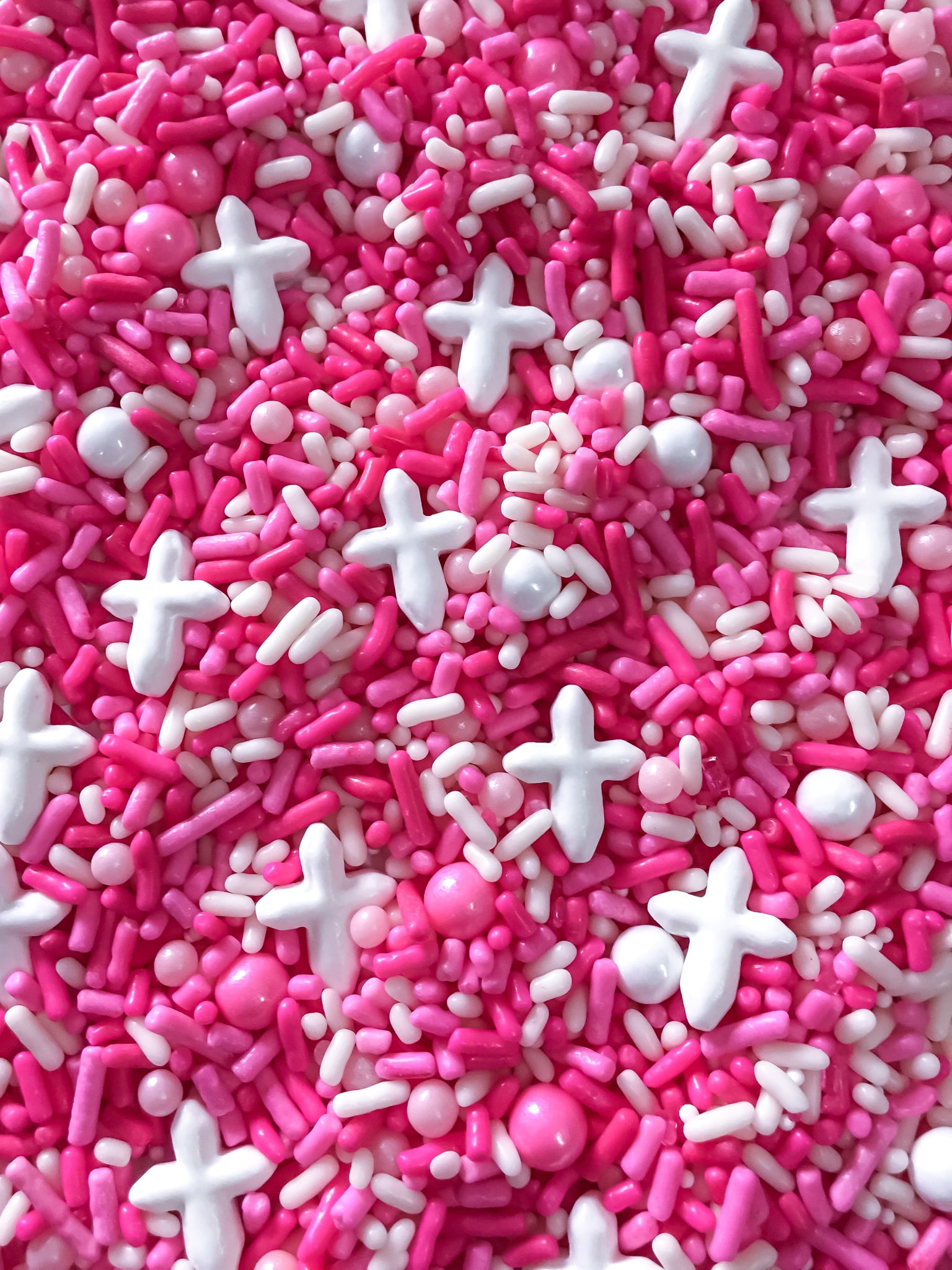 Sprinkle Deco Christening Religious Pink Edible Decoration Confetti Sprinkles Cake Cookie Cupcake IceCream Donut Quins -6oz