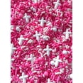 thumbnail image 1 of Sprinkle Deco® Christening Religious Pink Edible Decoration Confetti Sprinkles Cake Cookie Cupcake IceCream Donut Quins -6oz, 1 of 3
