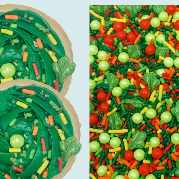 Sprinkle Deco Fiesta Cactus Edible Decoration Confetti Sprinkles Cake Cookie Cupcake IceCream Donut Quins