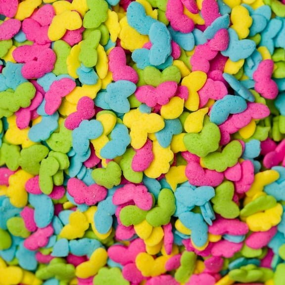 Sprinkle Deco Garden Pastel Butterfly Cake & Cupcake Decoration Sprinkles Confetti Quins Sprinkles 4oz