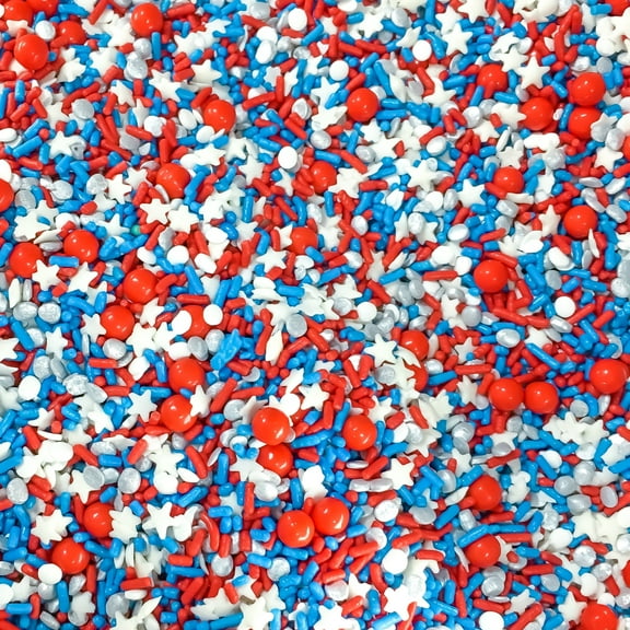 Sprinkle Deco Independence Day Edible Confetti Sprinkles, 4th of July Theme, 4 oz