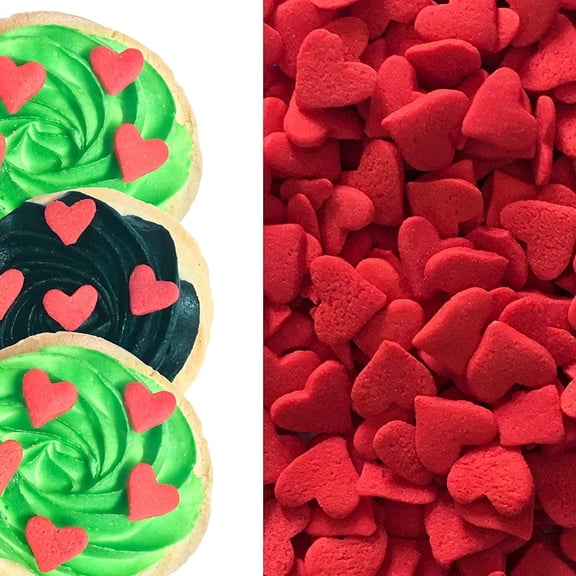 Sprinkle Deco Jumbo Red Heart Cake Decorations, 2.5oz