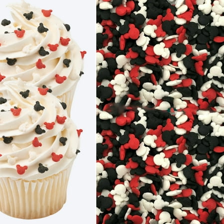 Sprinkle Deco Mickey Bold Cake & Cupcake Decoration Confetti Quins Sprinkles 4ounce Jar