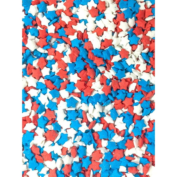 Sprinkle Deco Patriotic Star 4th of July Independence Veterans Memorial Day Cake & Cupcake Decoration Confetti Quins Sprinkles