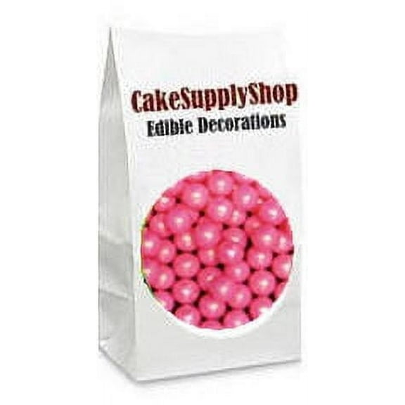 Sprinkle Deco Pink Edible Shimmer Pearls Cake Cupcake Cookie Decoration Candy Beads 4oz