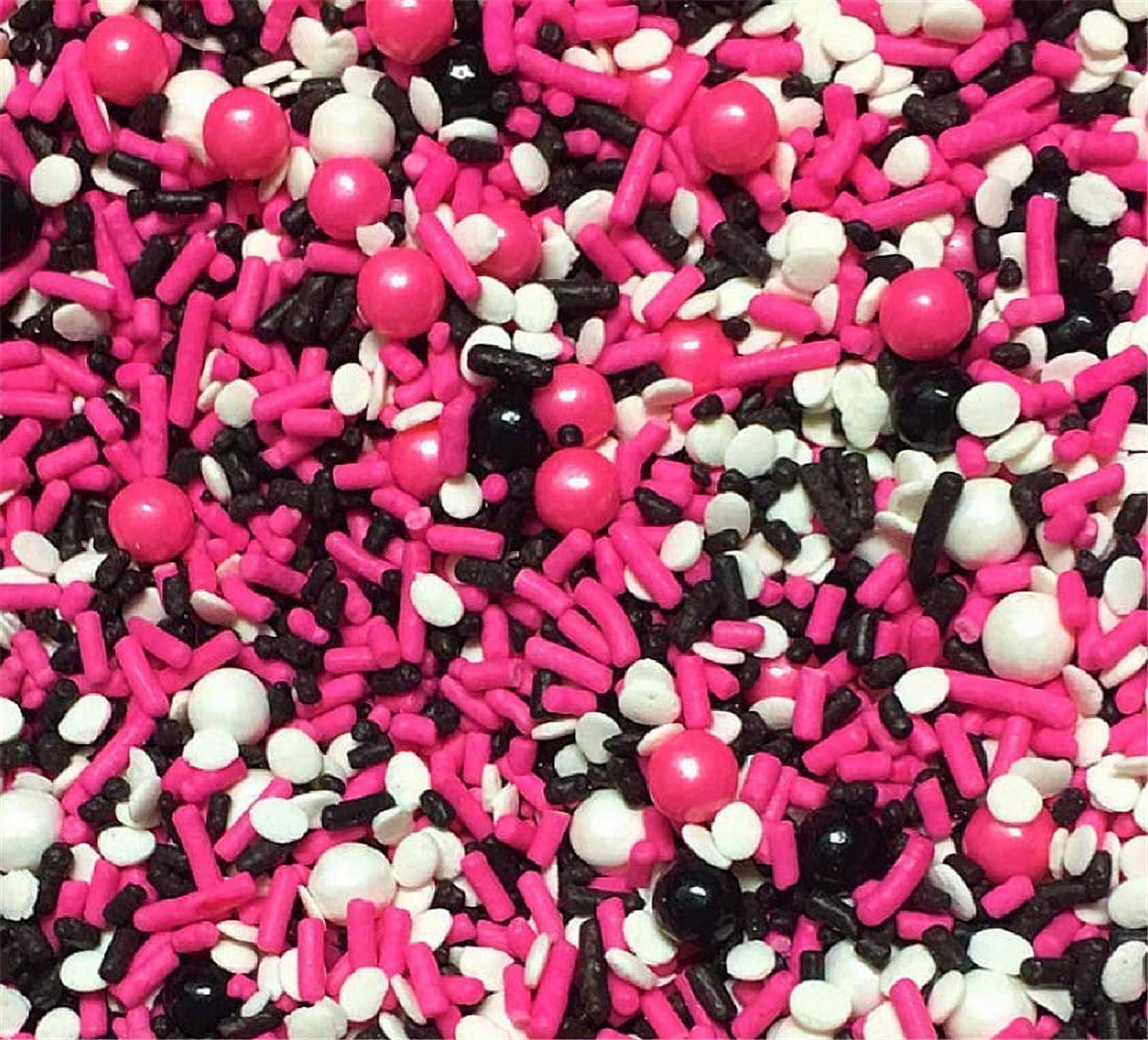 Sprinkle Deco Pink White Minnie Star Edible Decoration Confetti Sprinkles Cake Cookie Cupcake IceCream Donut Quins 6oz