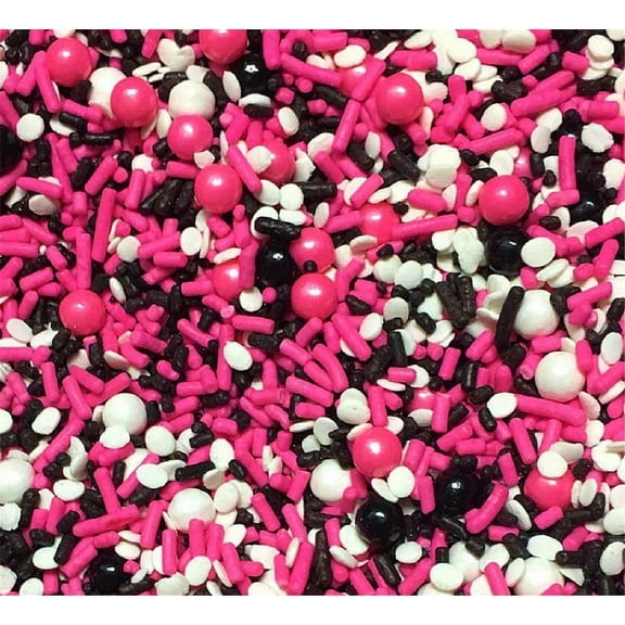 Sprinkle Deco Pink White Minnie Star Edible Decoration Confetti Sprinkles Cake Cookie Cupcake IceCream Donut Quins 6oz