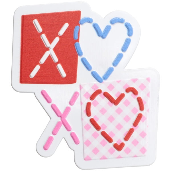 Sprinkle Deco® Set of 12 Edible Kiss A Hug Stitch 1 3/4inch Edible