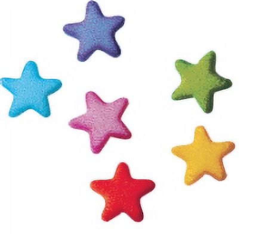 Sprinkle Deco Set of 12 Rainbow Stars Charms 1/2inch Edible Sugar Cake & Cupcake Decoration Toppers with 12 Exclusive Thank You Stickers