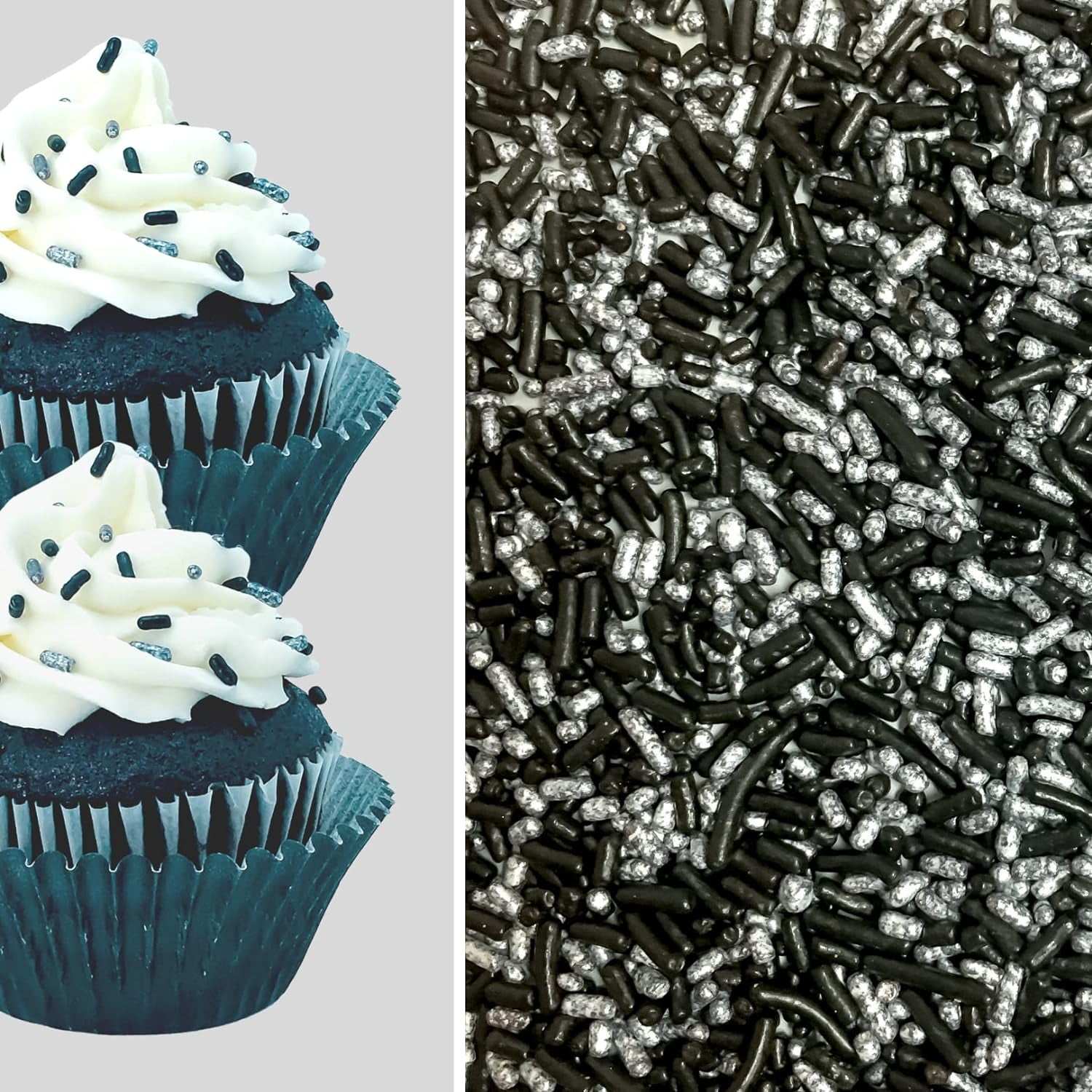 Sprinkle Deco® Silver and Black Cake Pop Cookie Cupcake Cakes Semi