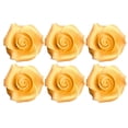 thumbnail image 1 of Sprinkle Deco® Small Gold Ready to Use Hand-Crafted Premium Royal Icing Contoured Cupcake Topper Cake Decoration Roses 6ct, 1 of 2