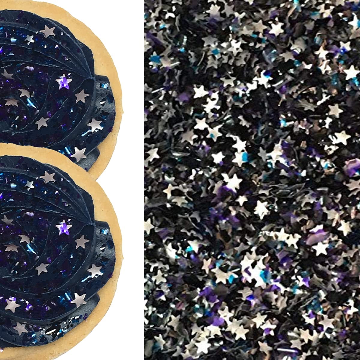 Sugarflair Black Edible Glitter Sugar Sprinkles - for Cake Decorating,  Sprinkle on Cakes, Cupcakes and Treats - 40g : : Grocery