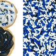 thumbnail image 1 of Sprinkle Deco® White Blue Black Cake Pop Cookie Cupcake Cakes Semi-Sweet Edible Confetti Decorations Sprinkles Desert Jimmies Toppers, 1 of 4